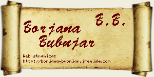 Borjana Bubnjar vizit kartica